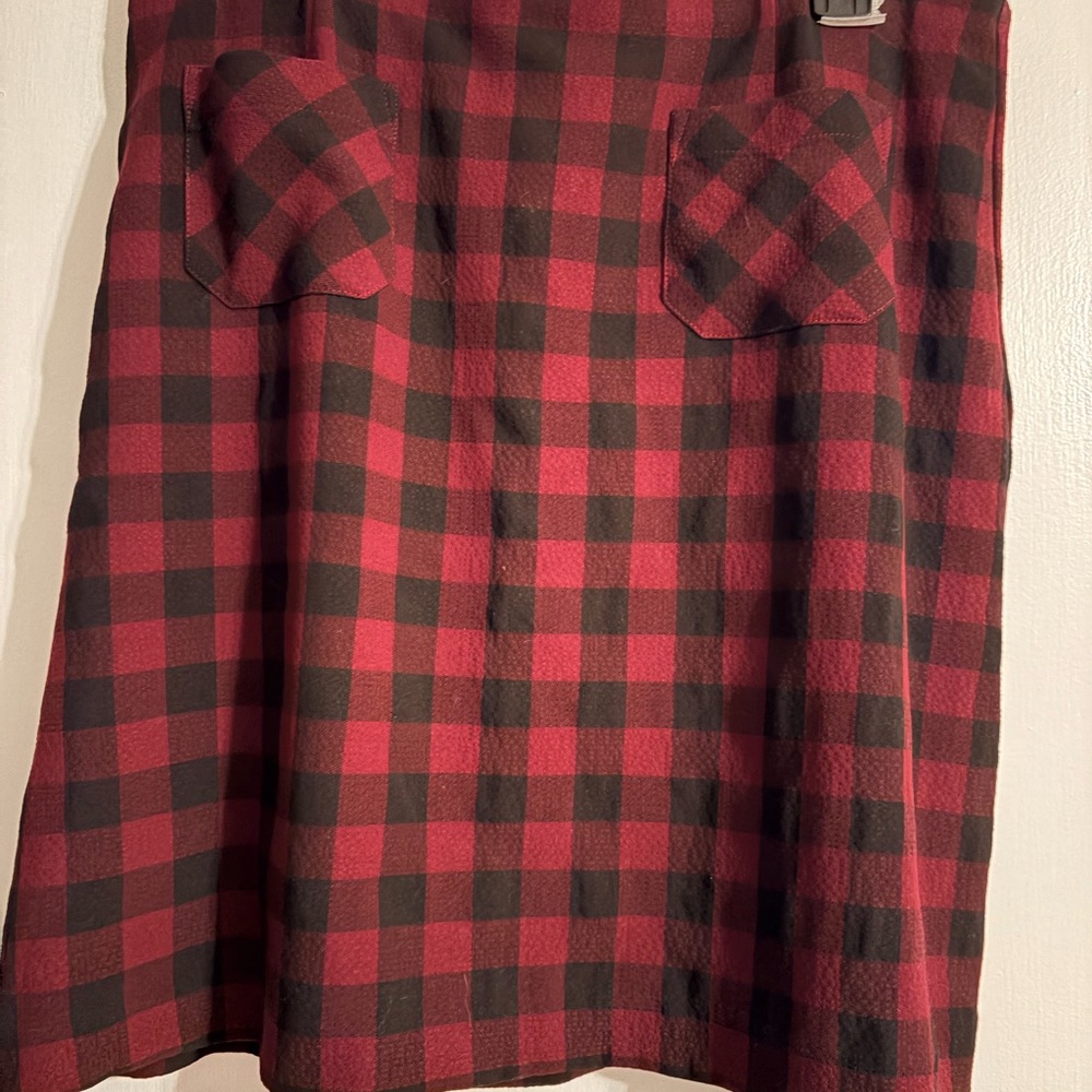 J. Jill Red and Black Buffalo Plaid A-Line Skirt